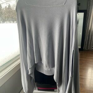 lululemon athletica Light Gray Knit Poncho Sweater